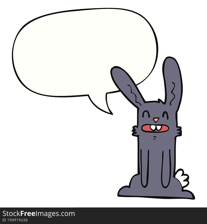 cartoon rabbit with speech bubble. cartoon rabbit with speech bubble