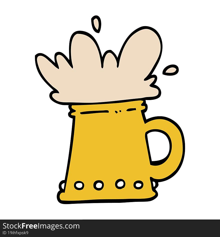 hand drawn doodle style cartoon beer tankard