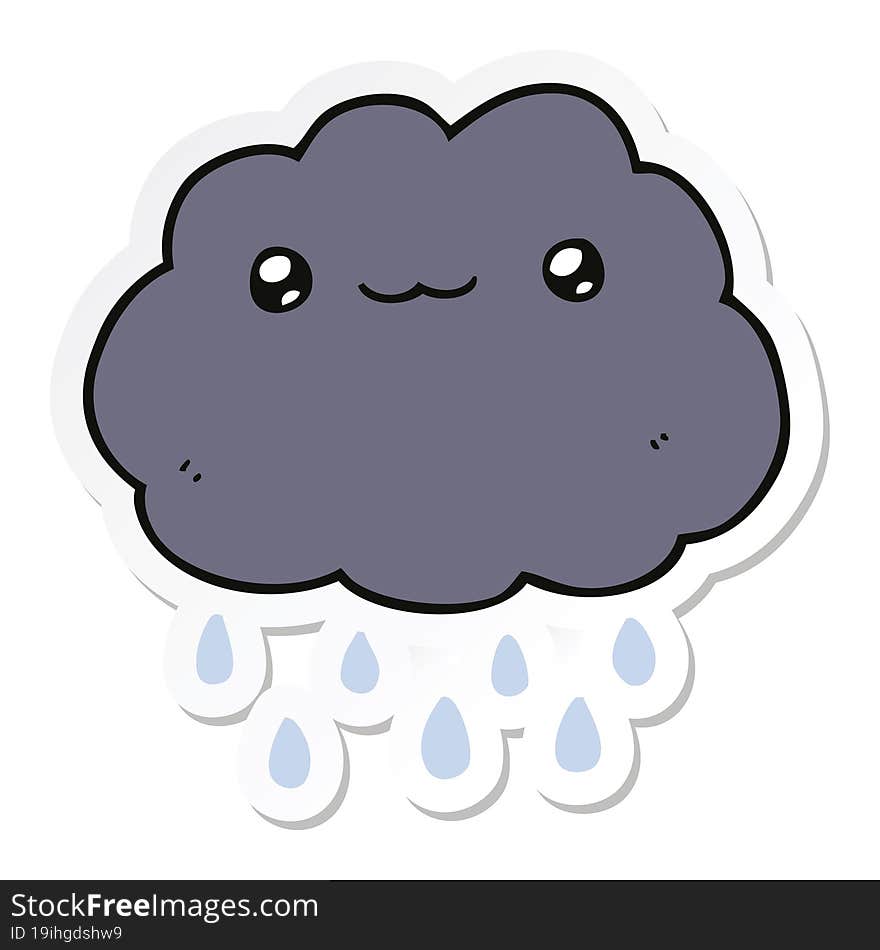 Sticker Of A Cartoon Cloud