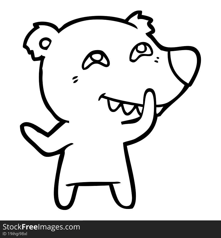 cartoon bear showing teeth. cartoon bear showing teeth