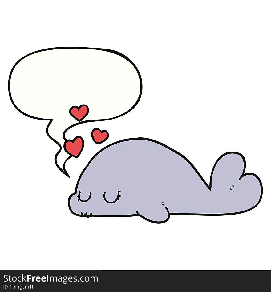 Cute Cartoon Dolphin And Speech Bubble