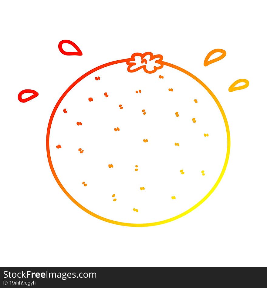 warm gradient line drawing cartoon orange