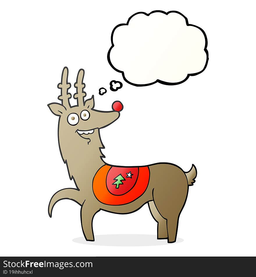 thought bubble cartoon christmas reindeer