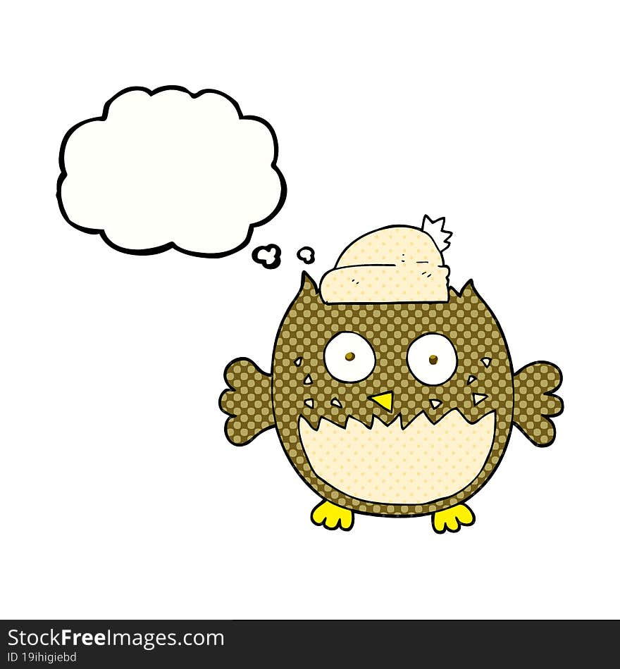 thought bubble cartoon owl