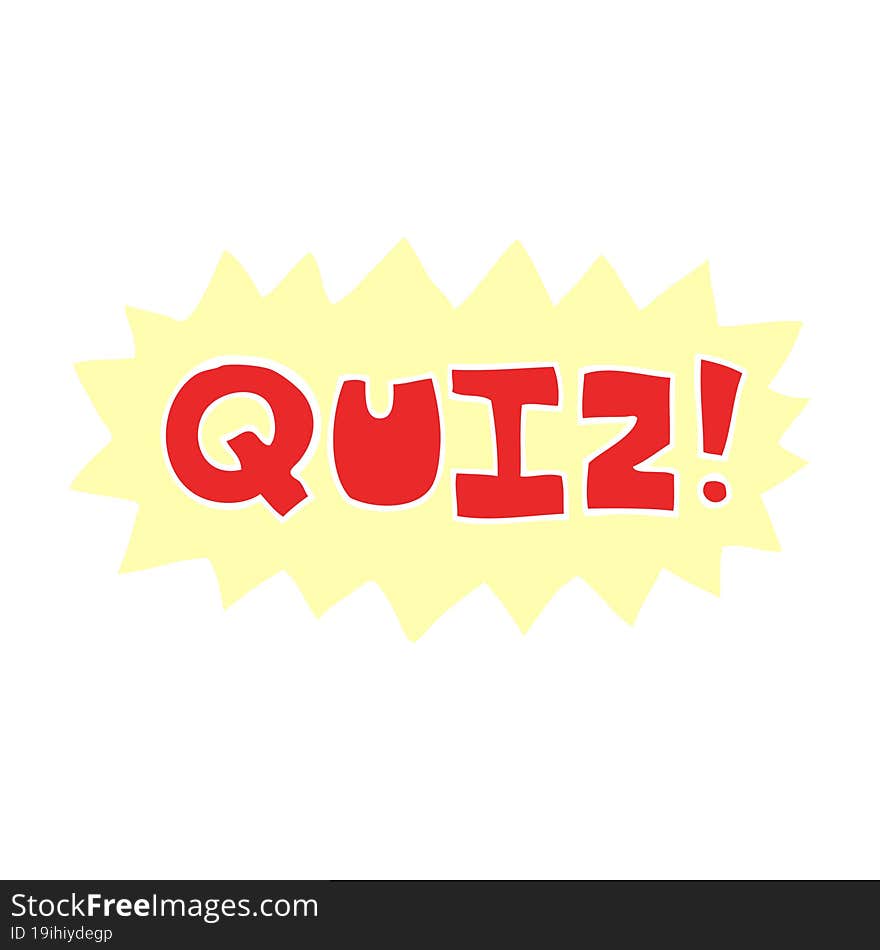 Cartoon Doodle Quiz Sign