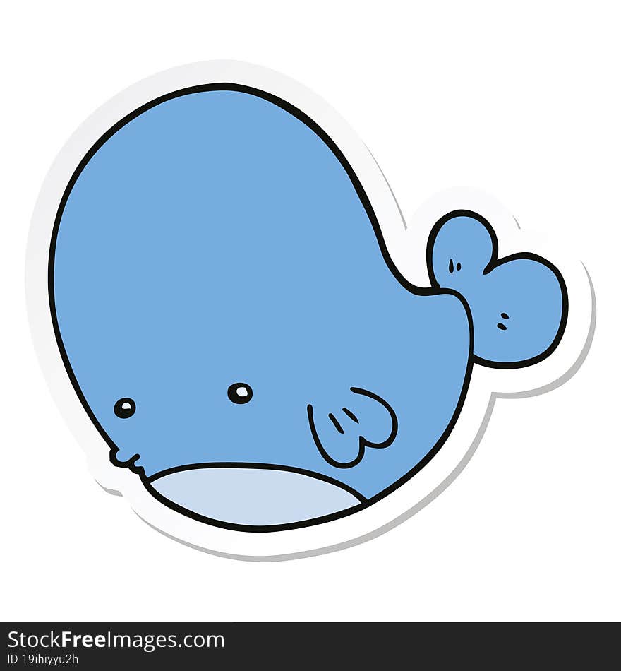 sticker of a cartoon whale