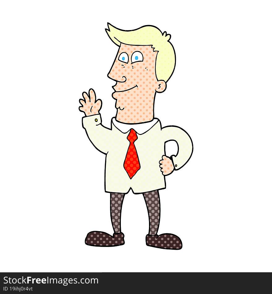 Cartoon Waving Man