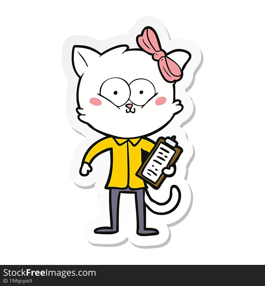 Sticker Of A Cartoon Cat