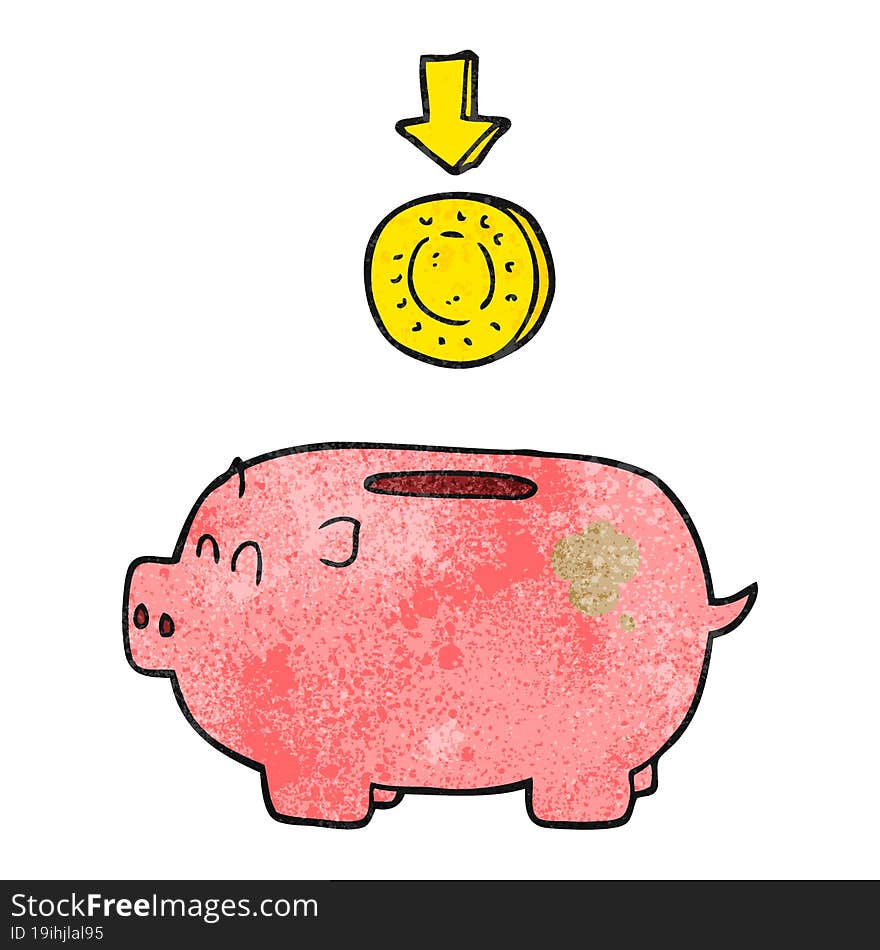 Textured Cartoon Piggy Bank