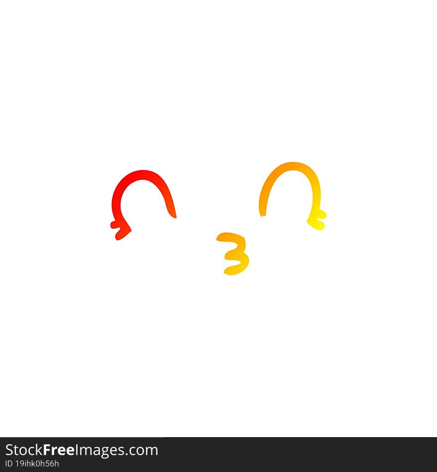 warm gradient line drawing happy cartoon face