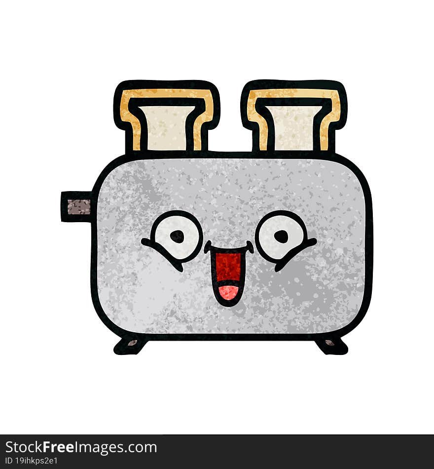 retro grunge texture cartoon of a toaster