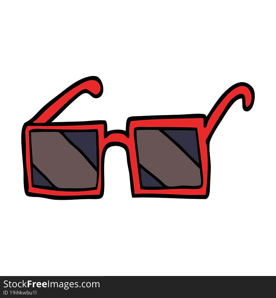 cartoon doodle square sunglasses