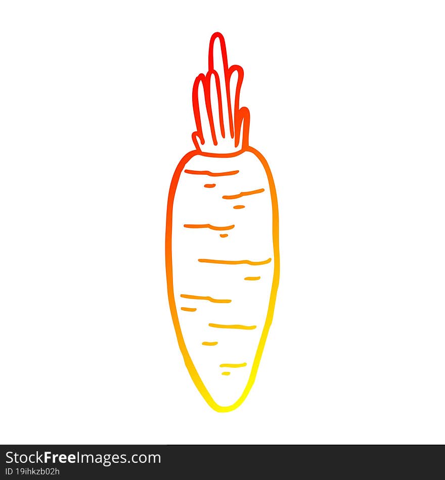 warm gradient line drawing cartoon carrot