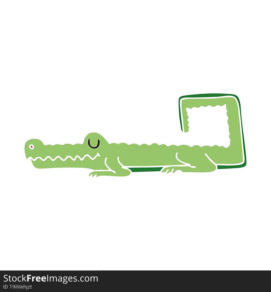 quirky hand drawn cartoon crocodile