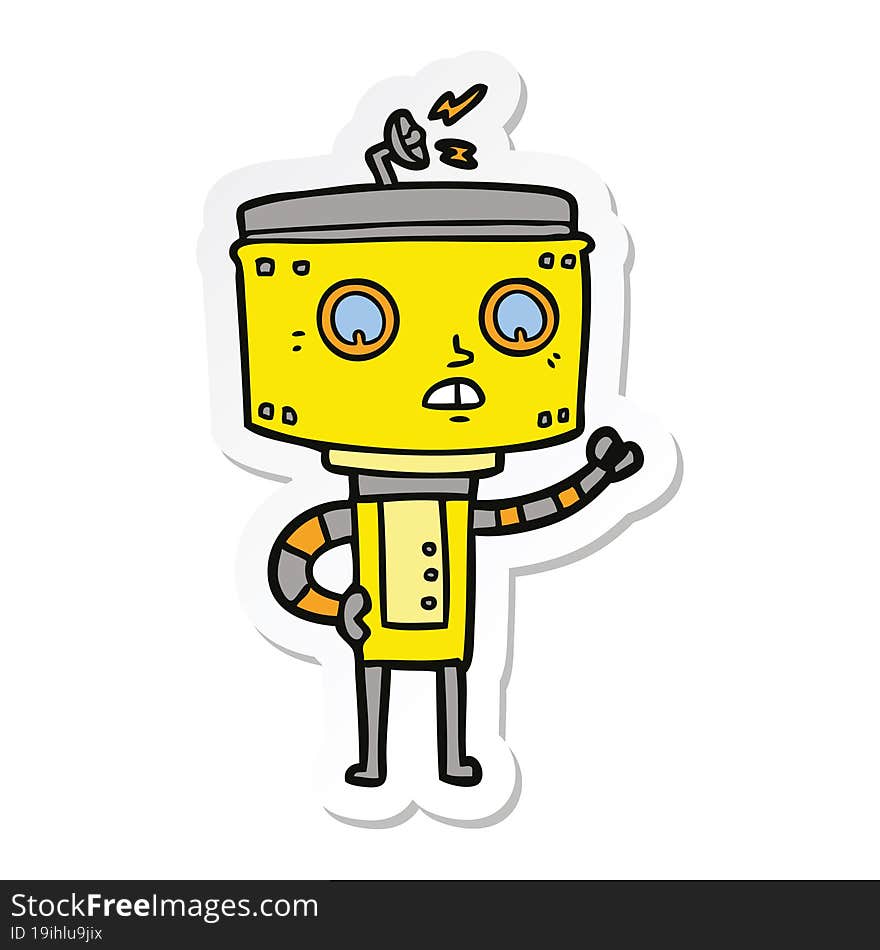 sticker of a cartoon robot