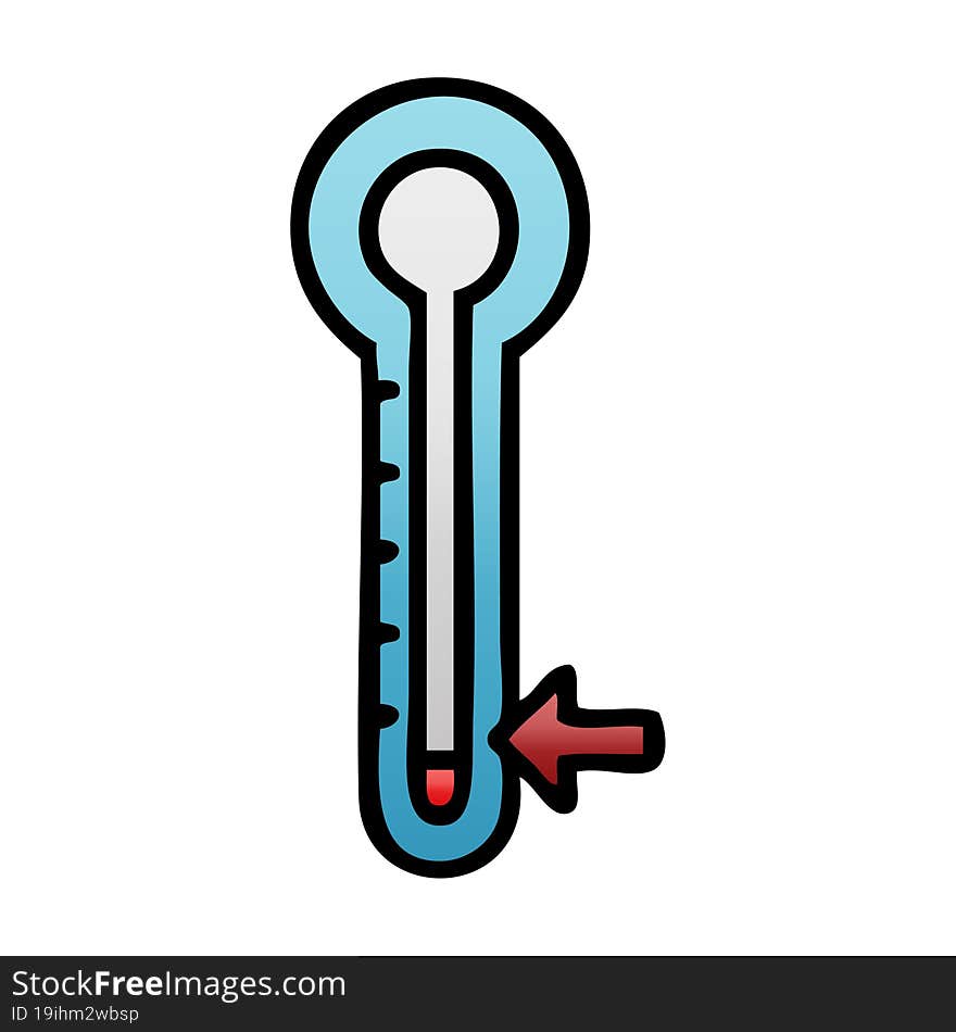 gradient shaded cartoon glass thermometer