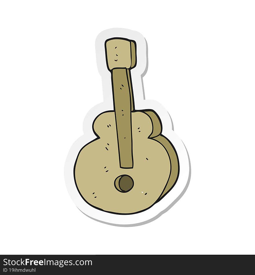 sticker of a cartoon guitar