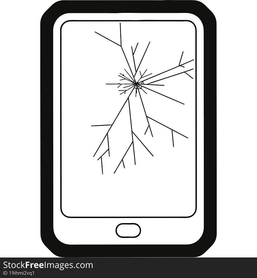 broken electronic tablet vector icon