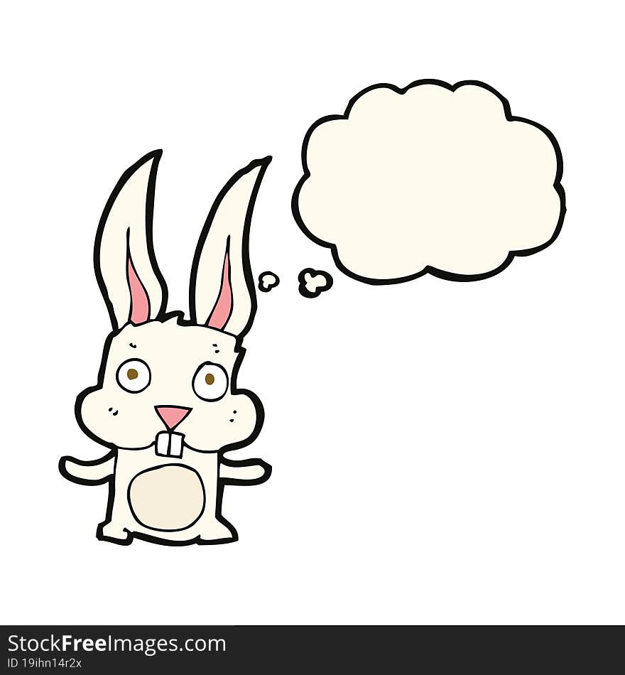 cartoon rabbit with thought bubble