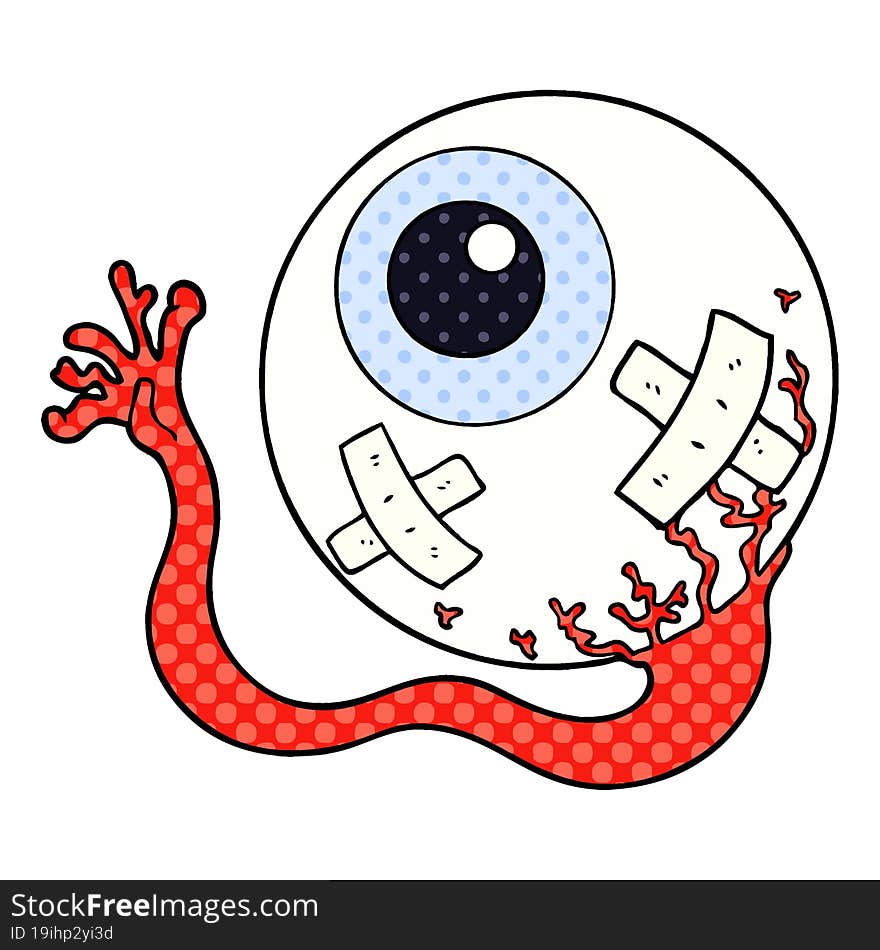 cartoon injured eyeball. cartoon injured eyeball