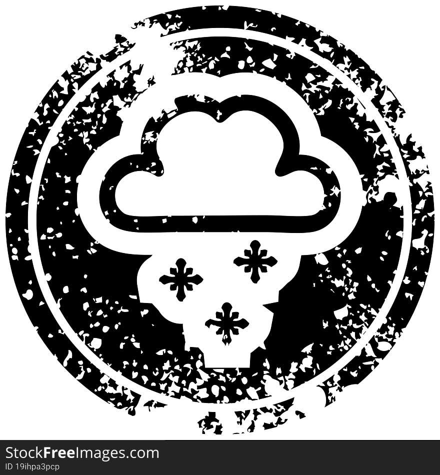 snow cloud distressed icon