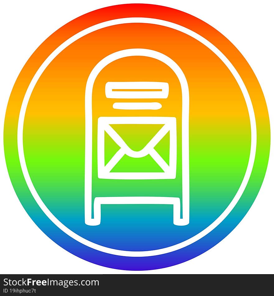 mail box circular in rainbow spectrum