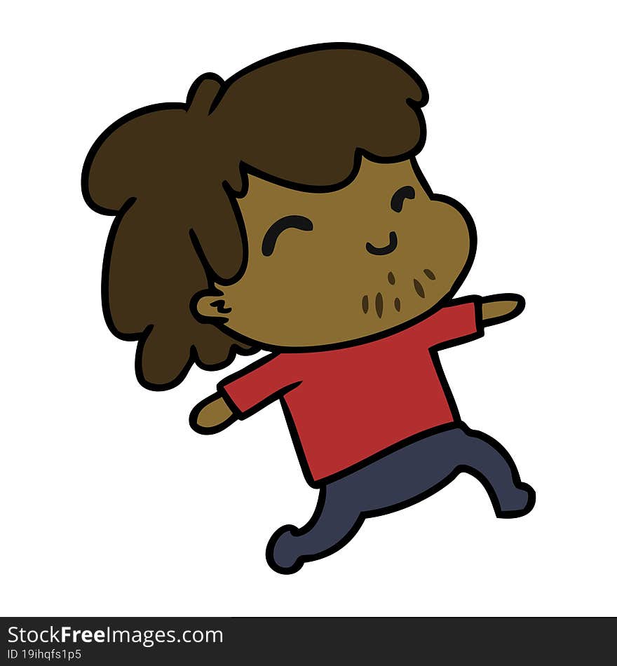 cartoon illustration kawaii boy with stubble. cartoon illustration kawaii boy with stubble