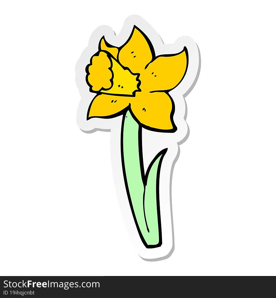 sticker of a cartoon daffodil