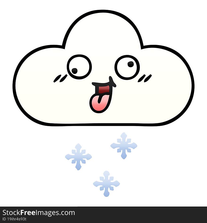 gradient shaded cartoon snow cloud