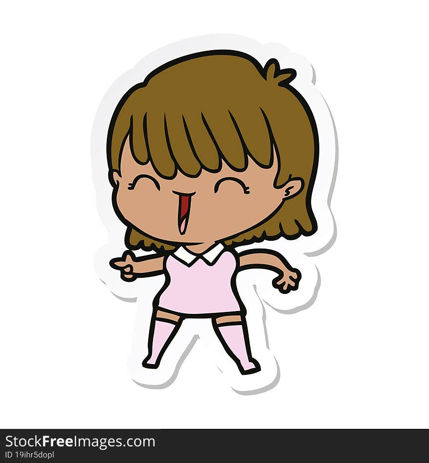 sticker of a cartoon woman