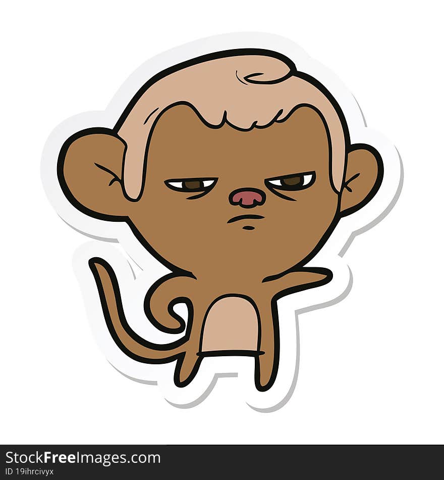 sticker of a cartoon monkey