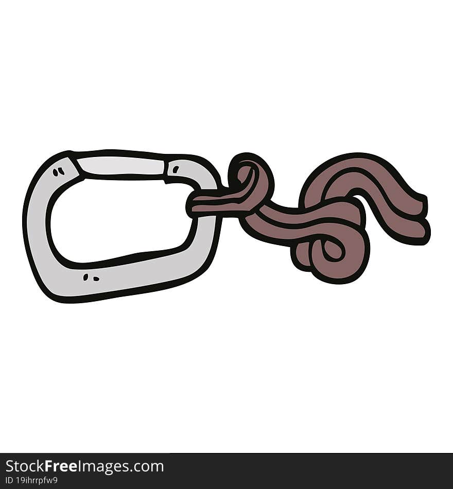 hand drawn doodle style cartoon clip and rope