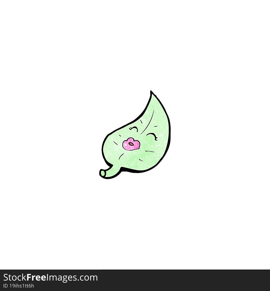 cartoon leaf with face