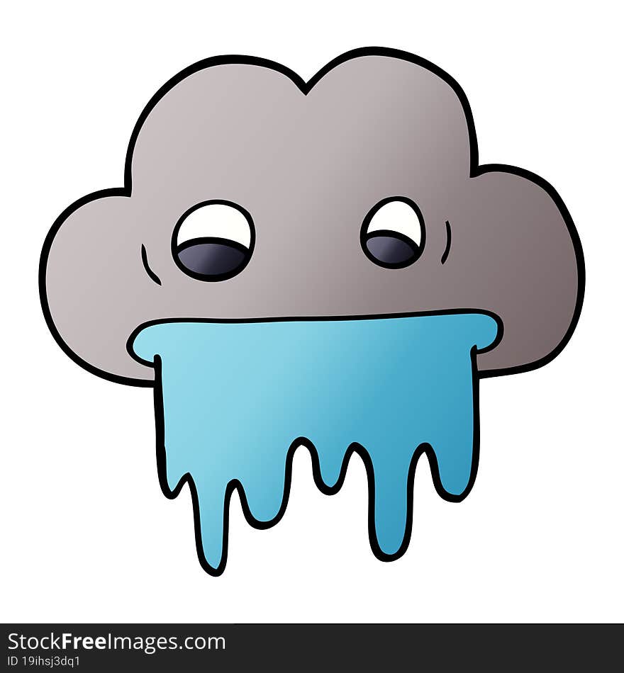 Cartoon Doodle Rain Cloud