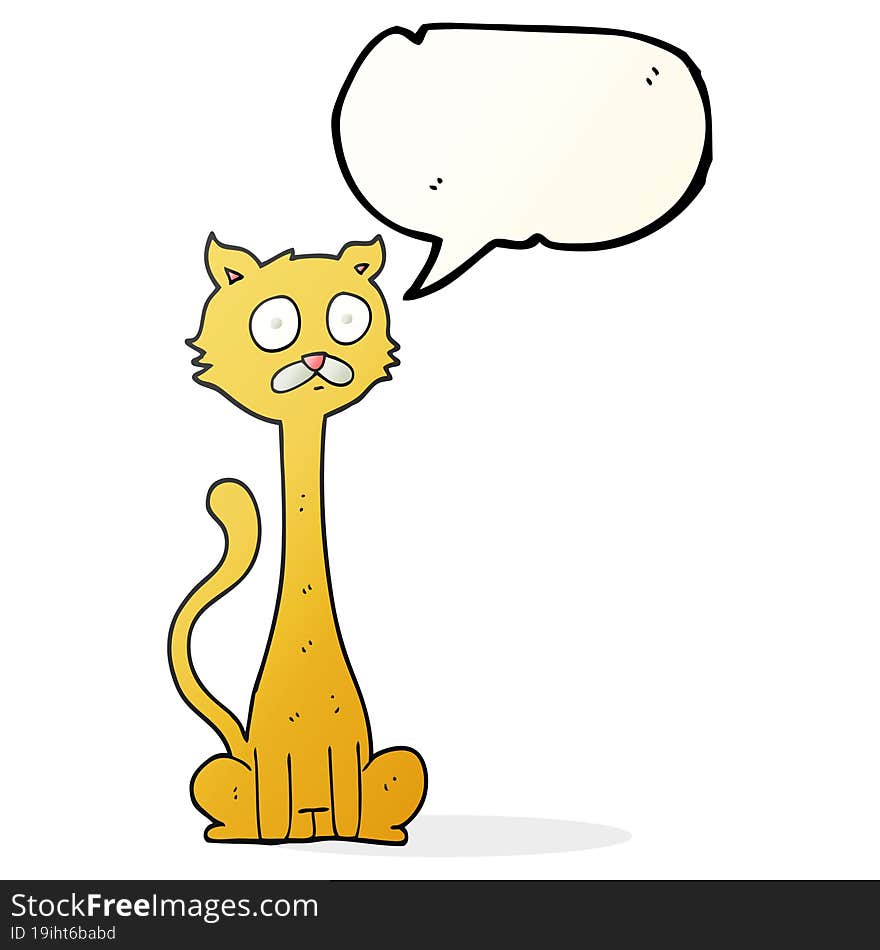 Speech Bubble Cartoon Cat