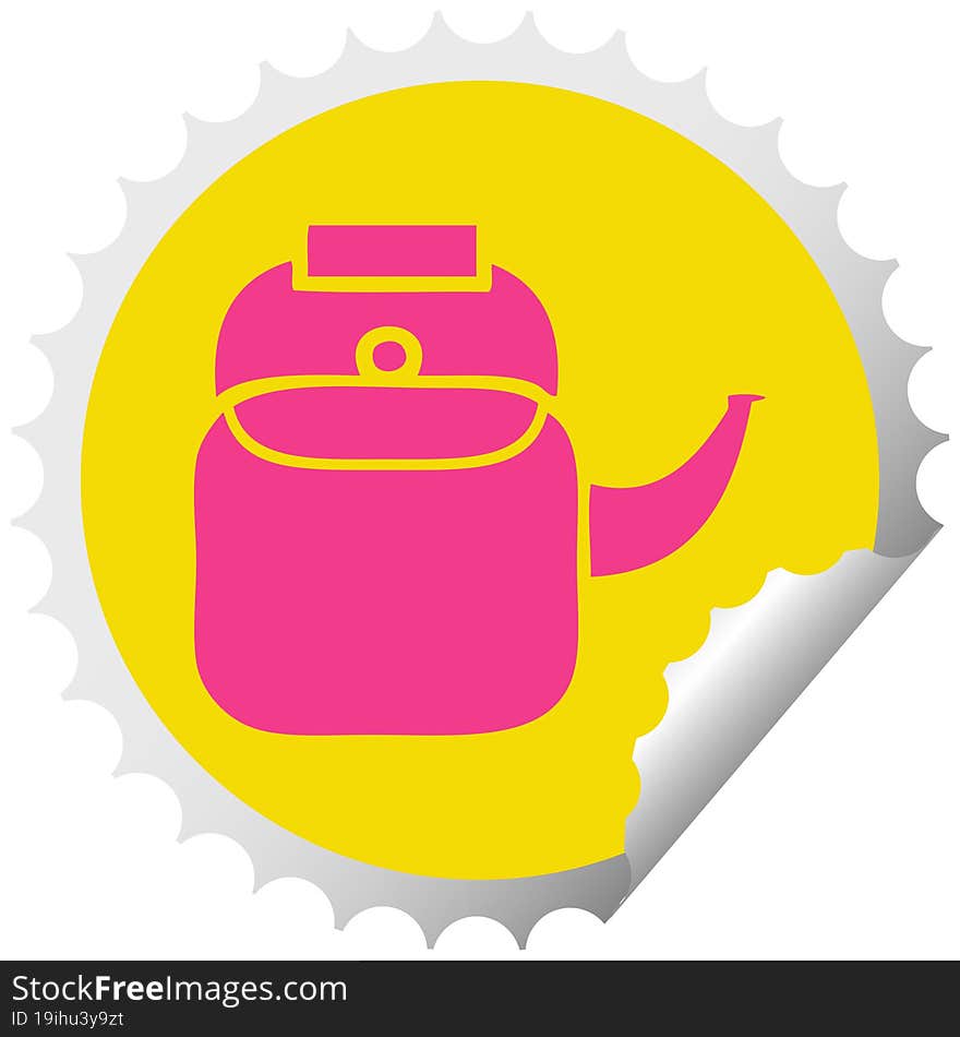 Circular Peeling Sticker Cartoon Kettle Pot