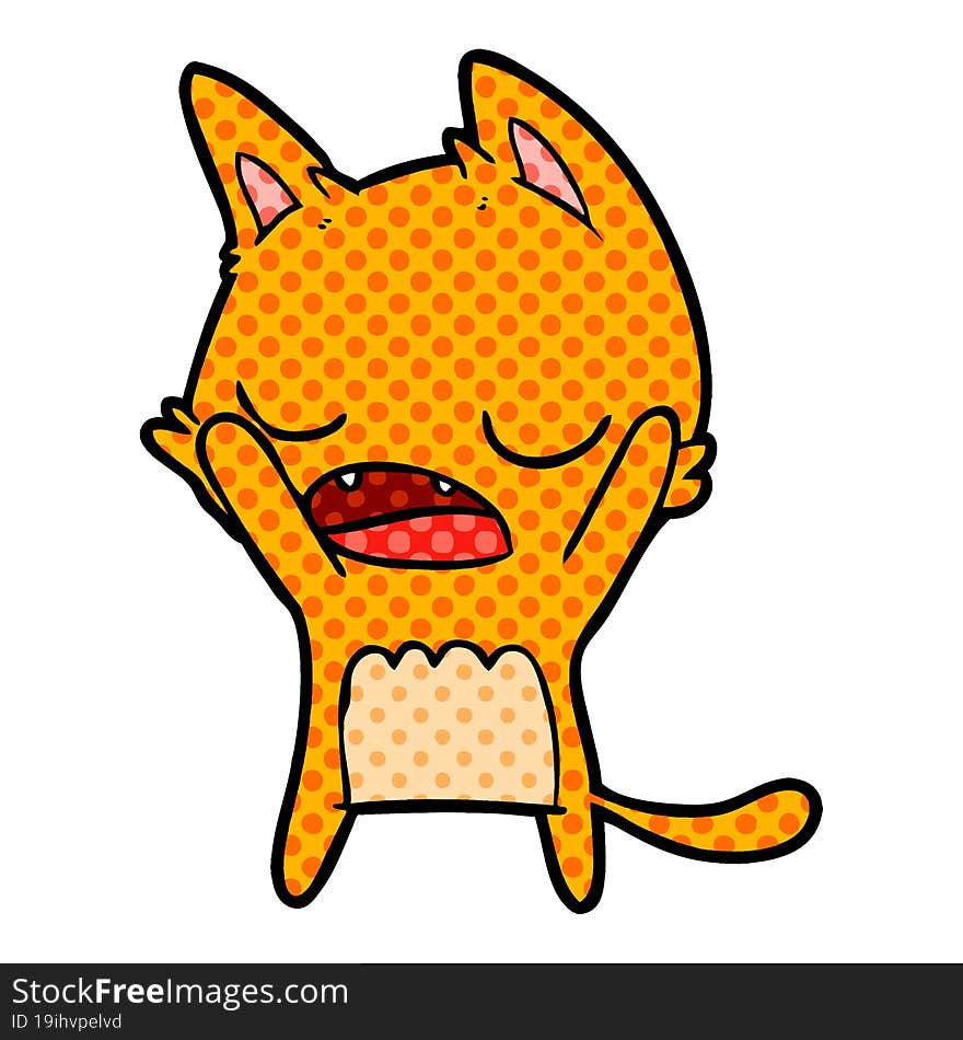 cartoon yawning cat. cartoon yawning cat