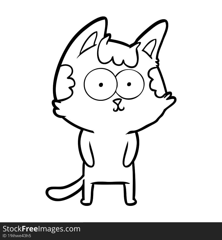 happy cartoon cat. happy cartoon cat