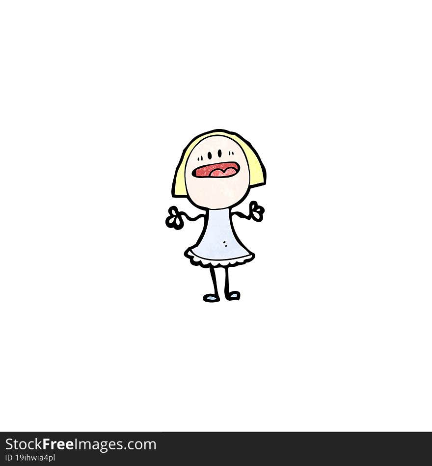 cartoon nervous woman