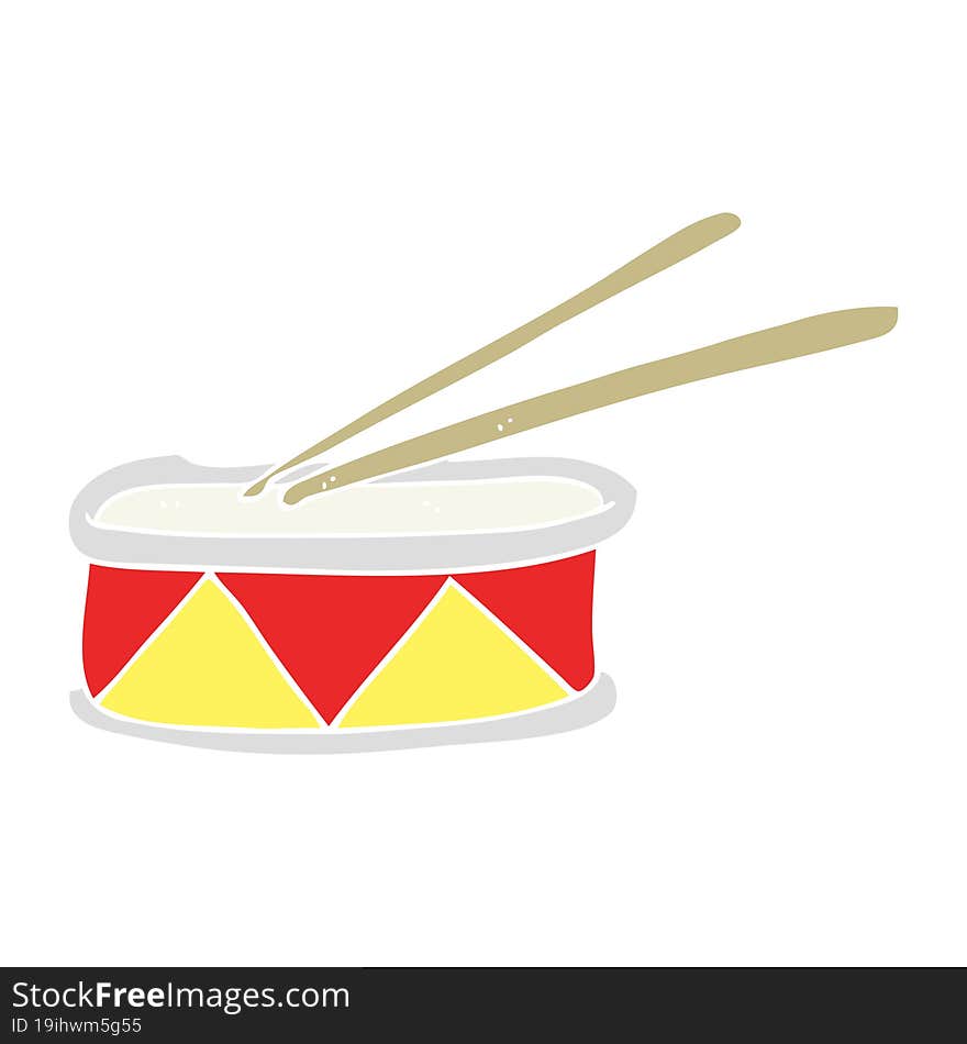 flat color illustration of a cartoon drum