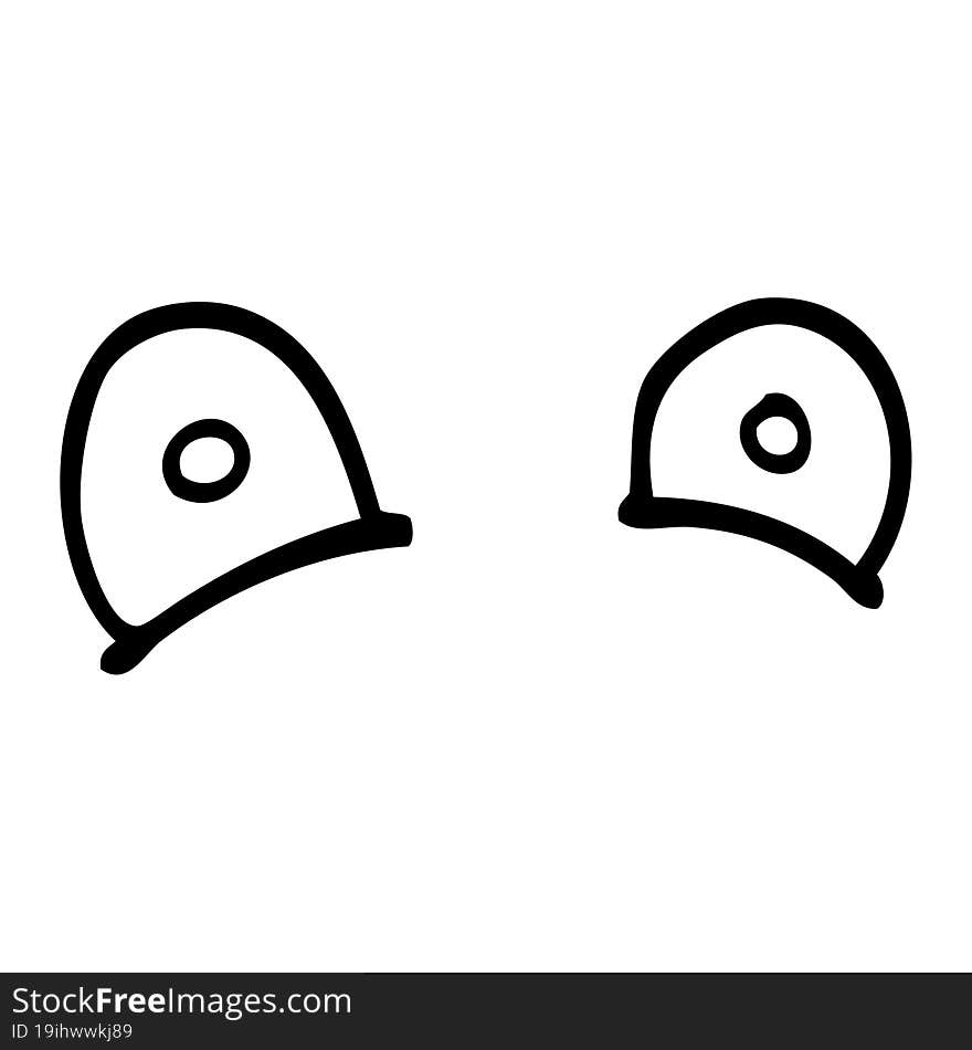 line drawing cartoon staring eyes