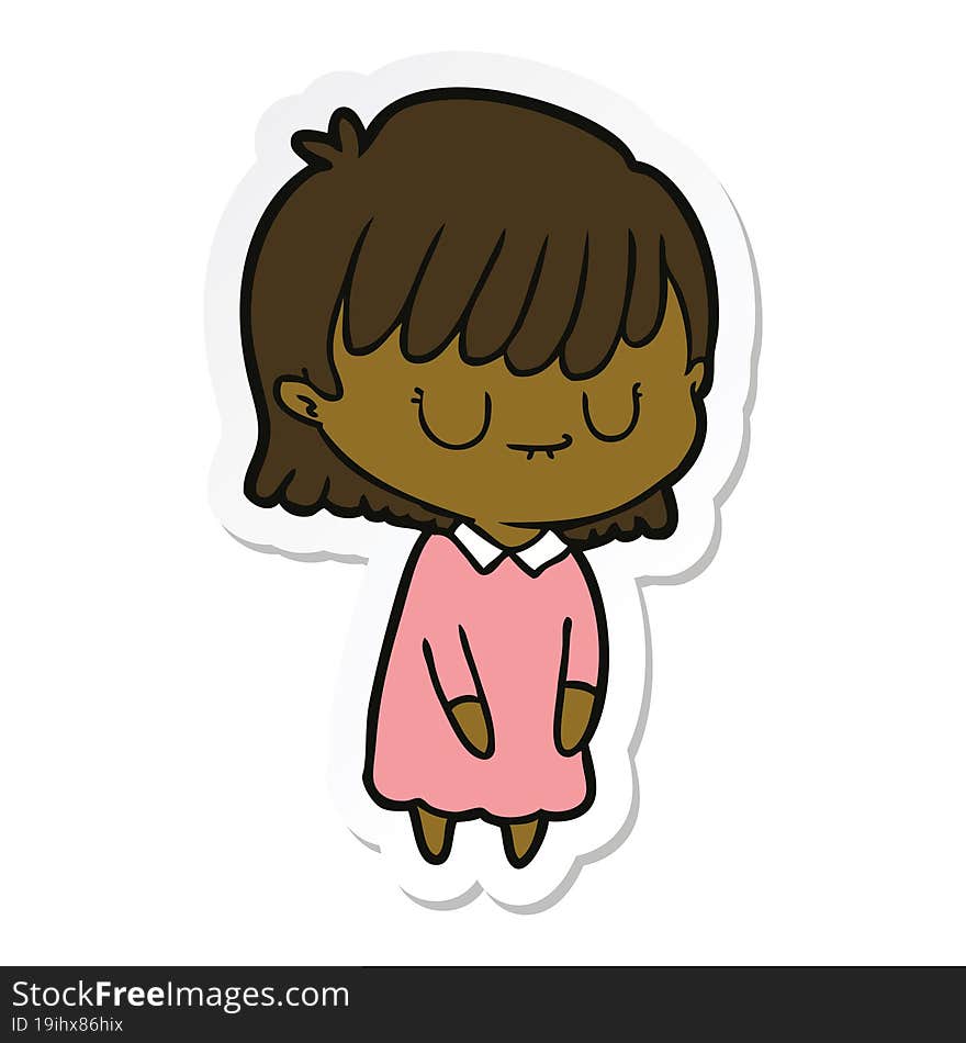 sticker of a cartoon woman