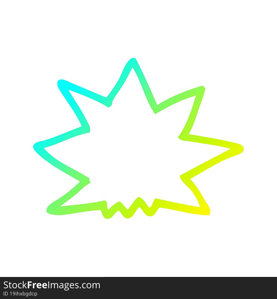 cold gradient line drawing cartoon explosion