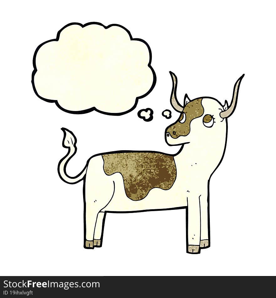 Cartoon Cow With Thought Bubble