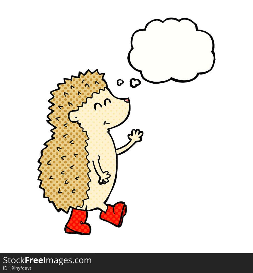 Cute Thought Bubble Cartoon Hedgehog