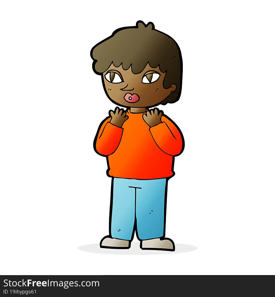 cartoon worried person