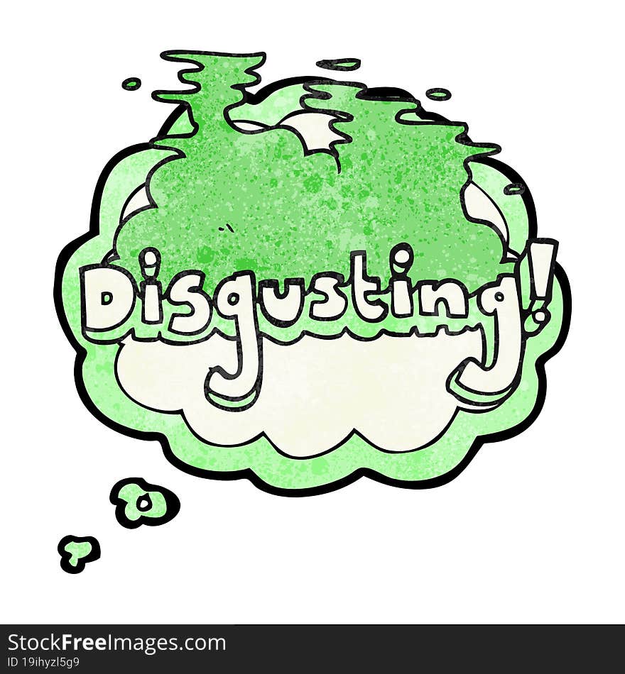 disgusting thought bubble textured cartoon