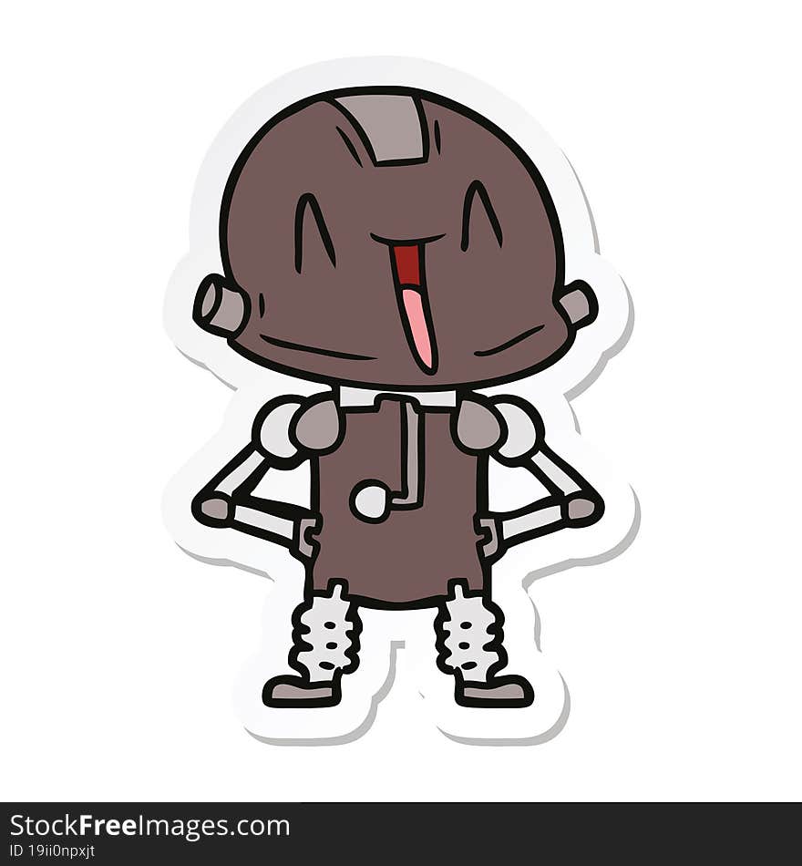 sticker of a cartoon robot