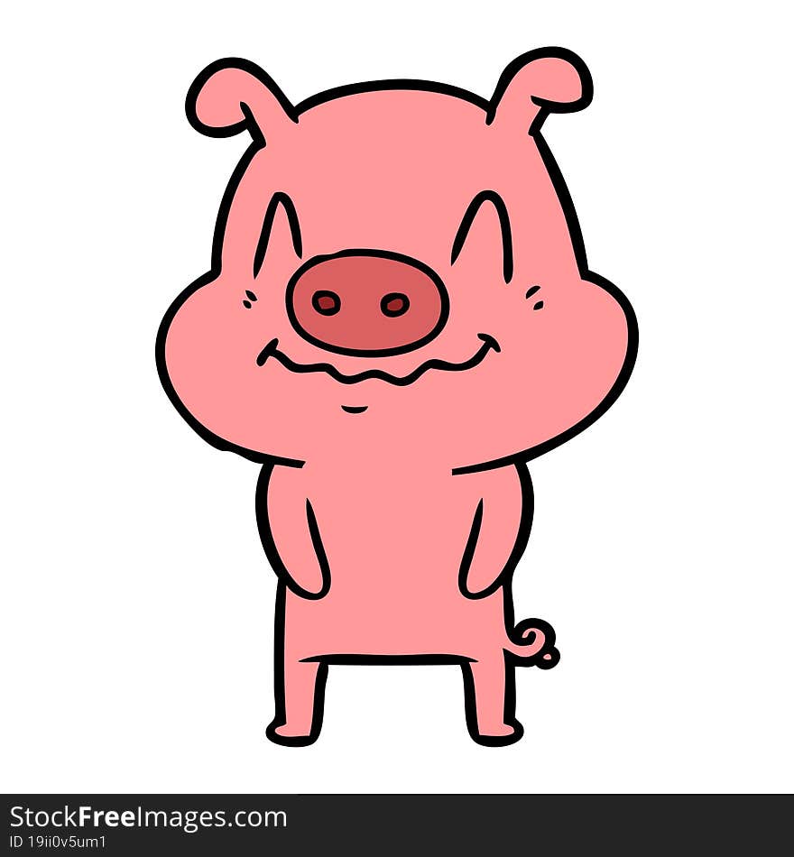 nervous cartoon pig. nervous cartoon pig