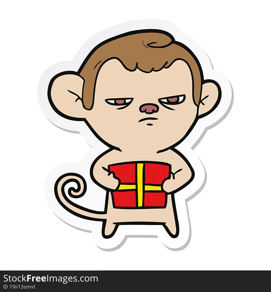 sticker of a cartoon monkey